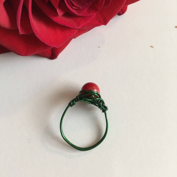 Handmade Red coral wire wrapped ring .🆕🆒🌹 - Picture 4 of 4